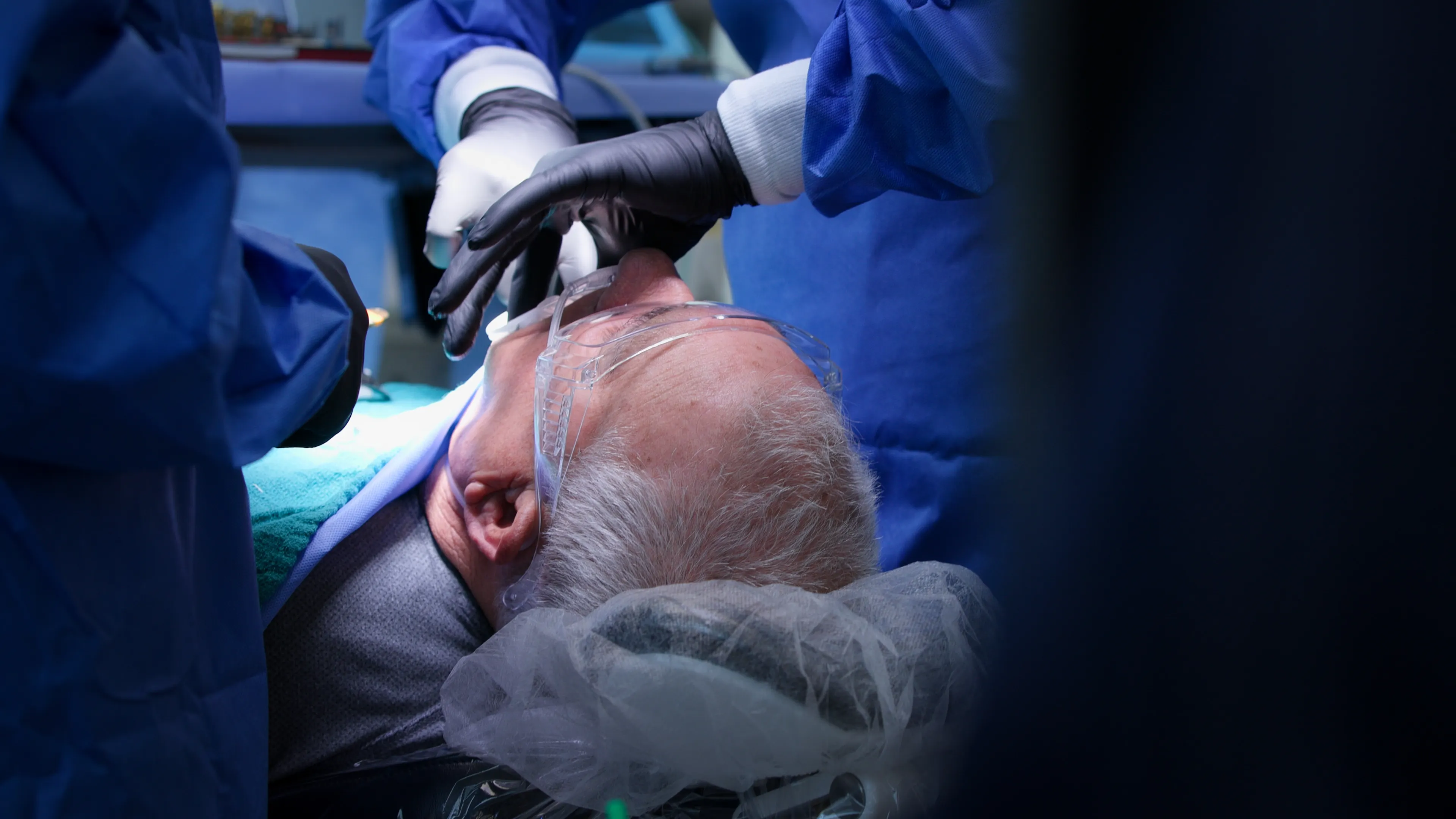 Patient sleeping comfortably under anesthesia